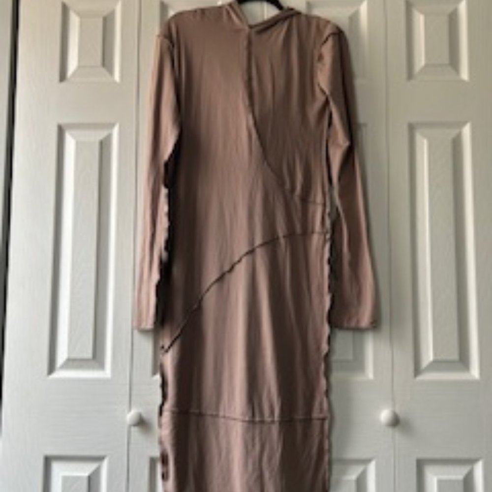 Size Large Shein Tan Fitted Dress with Hood